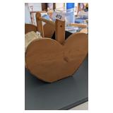 Heart Shaped Wood Basket &