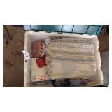 Tote w/ Hinged Lid Full of Fabric