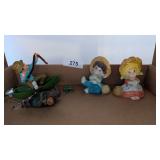 Ceramic Children Fishing Figurines, +