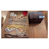 Small Treasure Chest Jewelry Box, Beads,