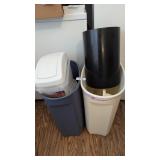 Assorted Plastic Trash Cans