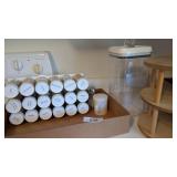 Lazy Susan, Spice Rack w/ Glass Jars & More