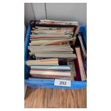 Plastic Crate w/ Paula Deen Cookbooks & Magazines,