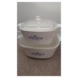 (2) Corningware Casseroles w/ Lids