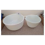 (2) Milk Glass Mixing Bowls