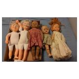 (3) Vintage Dolls & (2) Dolls For Crafts
