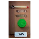 Advertising Bottle Openers & A Pop Up Pill Cup