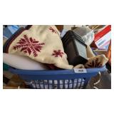 Laundry Basket w/ Bed Risers, Blankets & Pillows