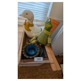 Ceramic Goose Cookie Jar, Frog Planter & More