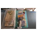 (2) Small Totes Shoe Box Size w/ Crafts &