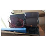 Desk Top Organizers, Red Wire Basket, +