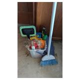 Small Tote w/ Hinged Lid + Cleaning Supplies