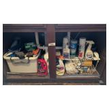 Cleaning Supplies, Shelf Riser & Plastic Tote