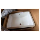 Karran White Ceramic Undermount Sink - 21x15x6-1/4