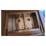 Karran Apron Front Double Bowl Sink - 33x22-1/4x10