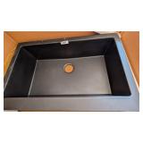 Karran Black Quartz Apron Front Sink - 34x21-1/4x9