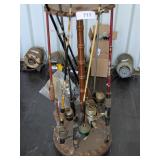 Vintage Fishing Rod Rack w/ Rods & Reels