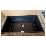 Single Bowl Cast Matte Black Sink - 33x18x9