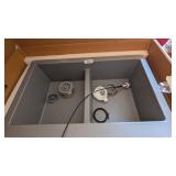 Karran Grey Quartz Apron Front Sink - 34x21-1/4x9