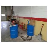 Shovel, Cart, Barrels