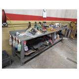 Wood Work Table w/ Car Mats & Auto Supplies