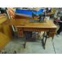White Rotary Electric Sewing Machine w/ Cabinet