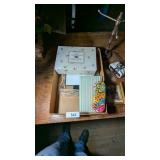 Clock, Glass Picture Frame, & Other