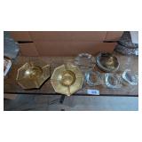 Glass & Brass Ashtrays