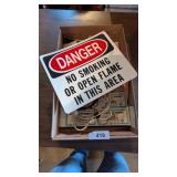 Plastic Danger Sign, Road Atlases, & Other