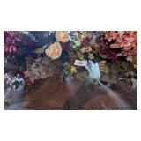 (2) Artificial Flower Arrangements in Stone Vases