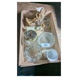 Clock, Decorative Angel, Ash Tray, & Other