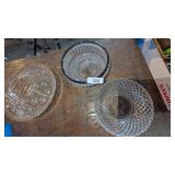 (3) Decorative Glass Serving Bowls