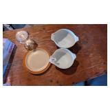 (2) Homestead Cinderella Shape Pyrex Bowls, +