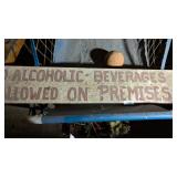 Wooden No Alcohol Sign