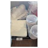 Assorted Plastic Cutlery, Napkins, +