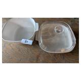 (2) Corning Ware Casseroles - Only One Lid