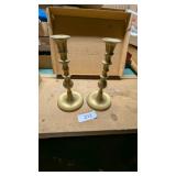 (2) Brass Like Candlesticks