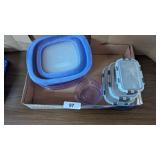 (3) Small Glass Storage Containers w/ Lids, +