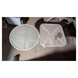 (2) Metal Outdoor Glass Top Side Tables