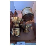 Brass Bowls & Brass Tone Flower Pot