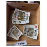 (3) Decorative Card Dishes