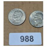 (2) Bicentennial IKE Dollars