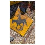 Bench Horse Crossing Sign
