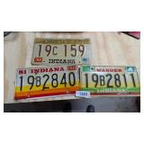 (3) Indiana License Plates