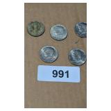 (5) Kennedy Half Dollars