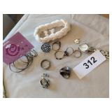 Earrings, Watch, & Rings