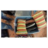 Tote & Lid w/ Assorted Pillows