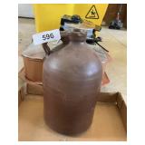 Brown Earthenware Jug w/ Handle -**