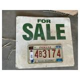 Tin For Sale Sign & License Plate