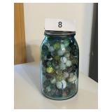 Quart Jar of Marbles w/ Shooters
